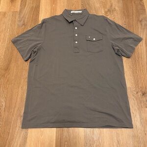 Criquet Men’s Organic Cotton Gray Polo XL Lightweight Casual Summer Golf Office